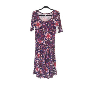 LuLaRoe Nicole Dress Women’s Size Medium Jewel Tones New With Tags Classic Style